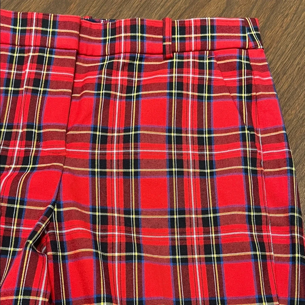 J Crew red plaid Kallie pants, size 8, NWT‎